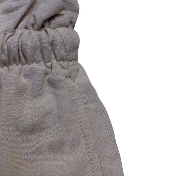 H&M Linen Shorts Light Beige Small High Waist Drawstring Tan Cream Khaki Brown - Picture 3 of 8
